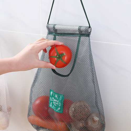K54 kitchen fruit and vegetable bag garbage bag wall hanging garlic ginger potato storage hanging bag organizing bag shopping bag wholesale