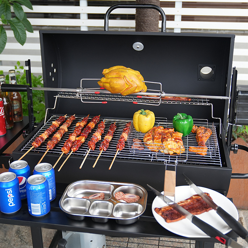 Ramas eléctricas de asado rotativas plegables de estilo americano horno de parrilla al aire libre villa patio horno de parrilla de parrilla de pollo asado eléctrico