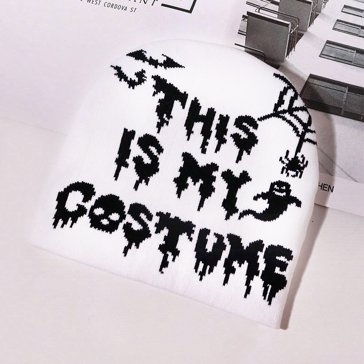 Unisex Personality trend Halloween jacquard knitted hat casual cold and warm_viptrois.com