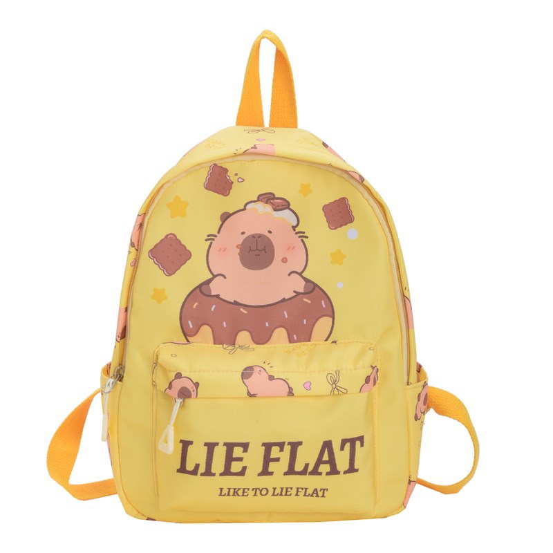 2025 nueva mochila para niños, estilo occidental, lindo Kapibala, mochila para niños y niñas, mochila de bebé impresa de moda