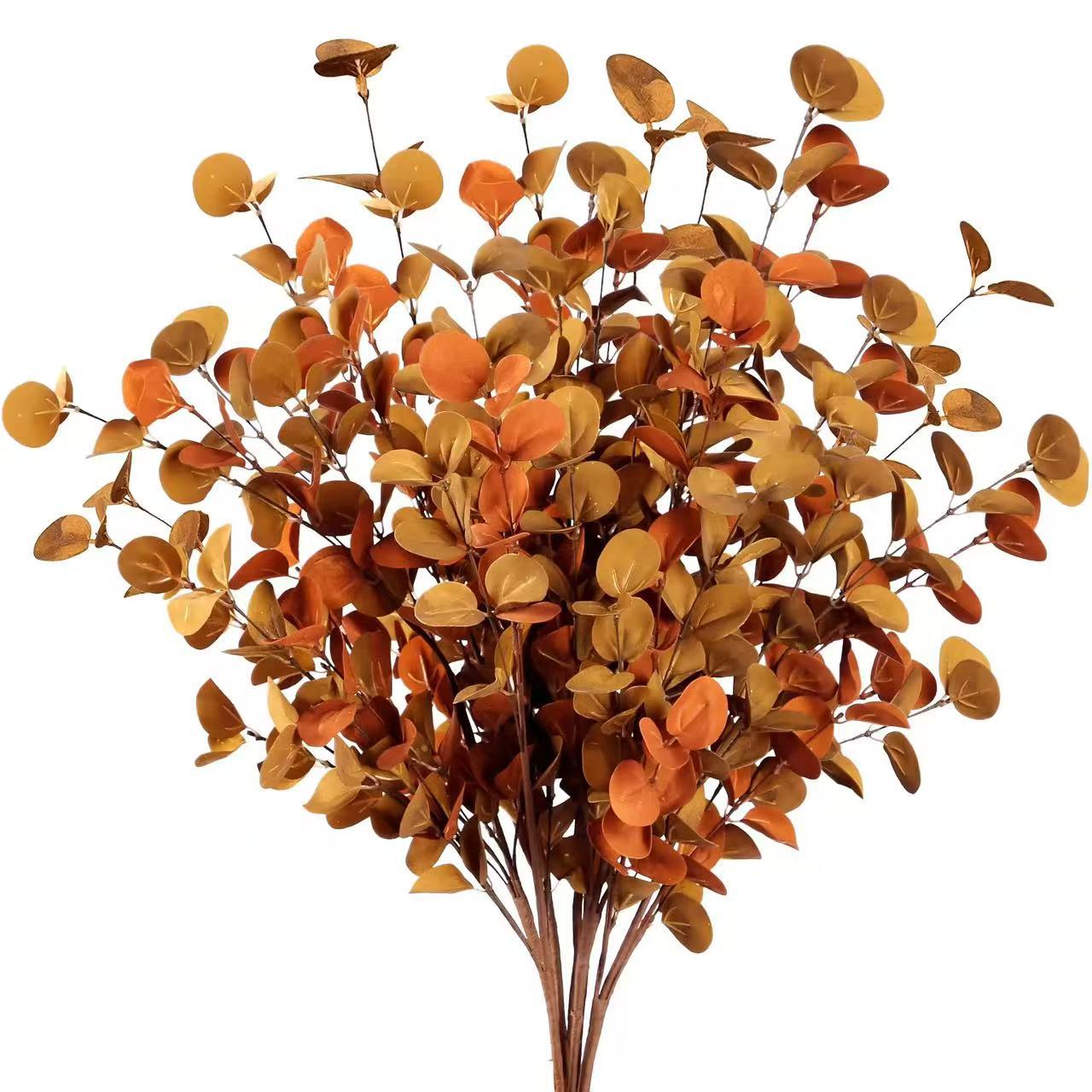 Artificial Autumn Eucalyptus Leaves 9 Branches Pe Natural Eucalyp