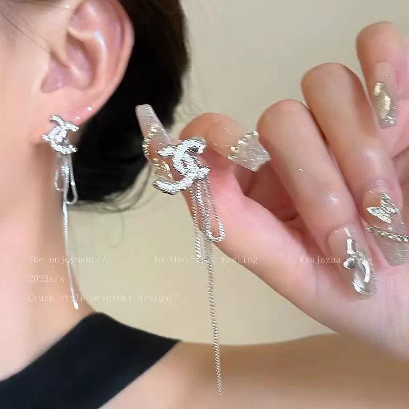 Earrings 925 silver, Korean simple elegant design, long dangling & stud options, lightweight