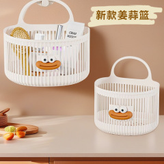 かわいい壁掛け収納バスケット多機能キッチンバスルームトイレ小さなハンギングバスケットパンチフリー壁掛け収納棚