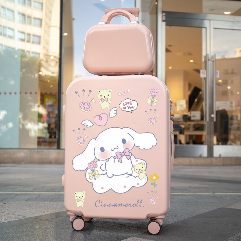 Qicheng Yugui caja de la carretilla del perro lindo equipaje de 18 pulgadas de dibujos animados estudiante femenino de alta apariencia japonés embarque caso