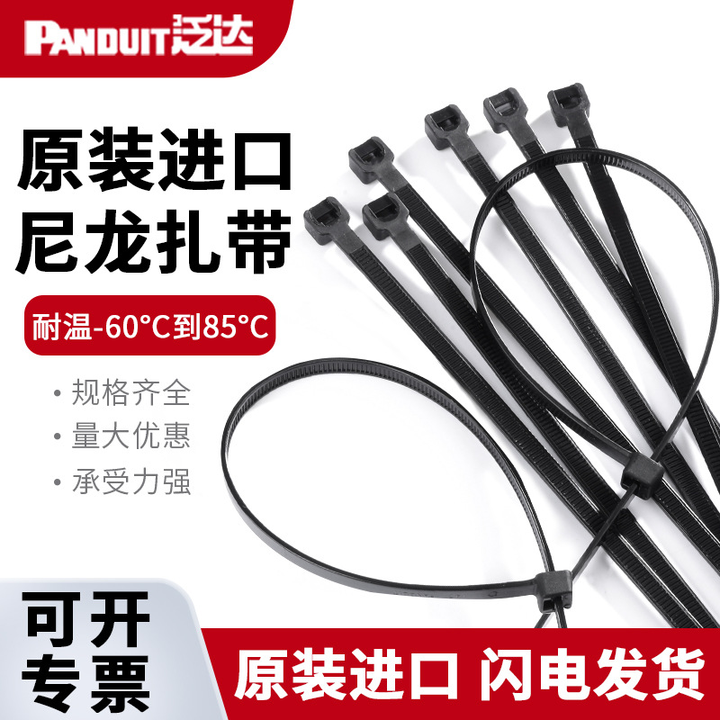 PANDUIT美国泛达尼龙扎带原厂包装 黑色扎带 捆扎带