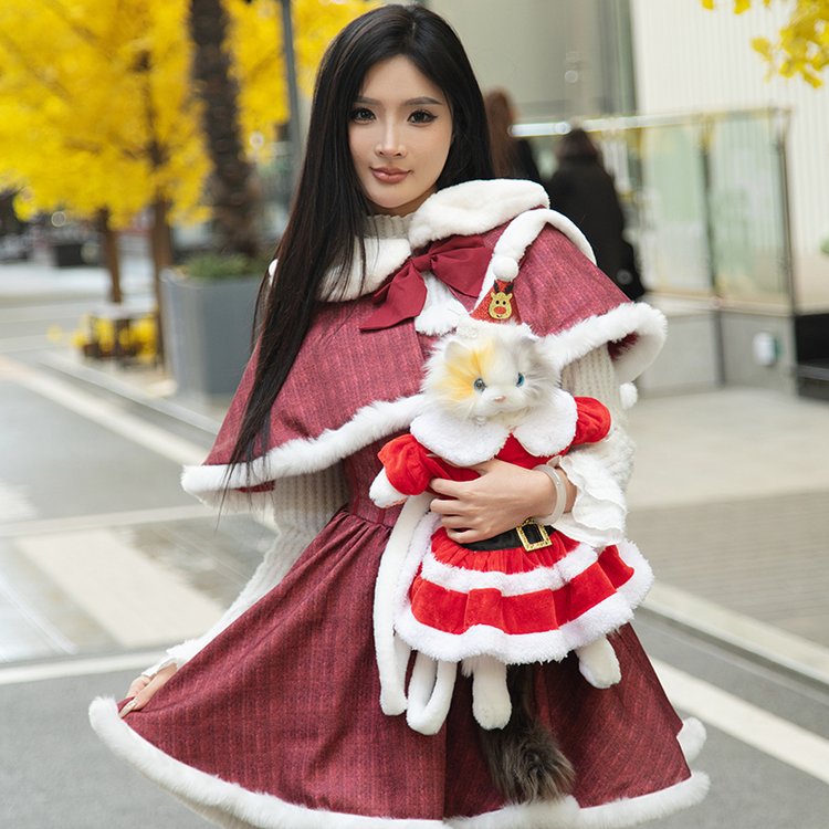 Regalo de Navidad de gato artificial de Navidad