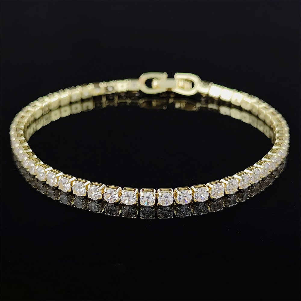 Hip Hop Tennis Armband Handstück Mehrfarbiges Zirkon Armband Damen Volldiamant Nicht verblassend S5787_voghion.com