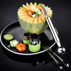 Stainless steel fruit ball scooper carving knife fruit platter scoop scoop fruit cutter watermelon scoop scoop creative tool