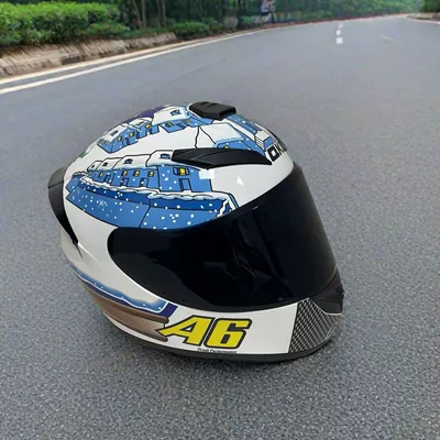 Motorcycle Full-Face Helmet for Men and | Motosiklet kaskı (dəbilqə) - white-igloo-black-lenses-l-head-circumference-57-58-weight-60-65kg