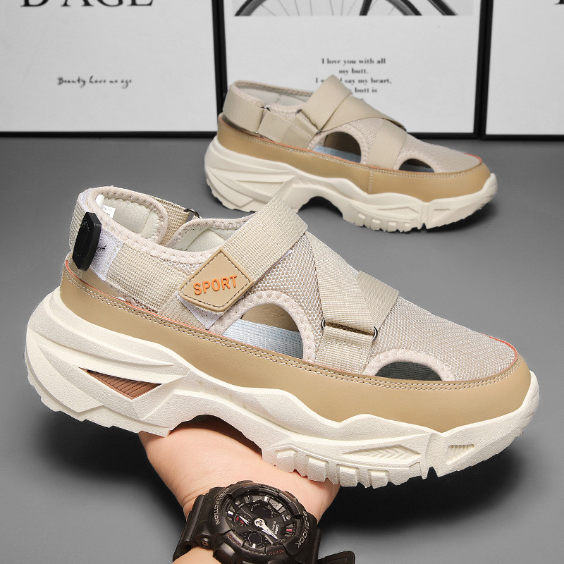 Zapatos de moda, zapatos deportivos huecos, nueva moda de verano, suela gruesa, sin cordones, sandalias de río de un pie, zapatos deportivos