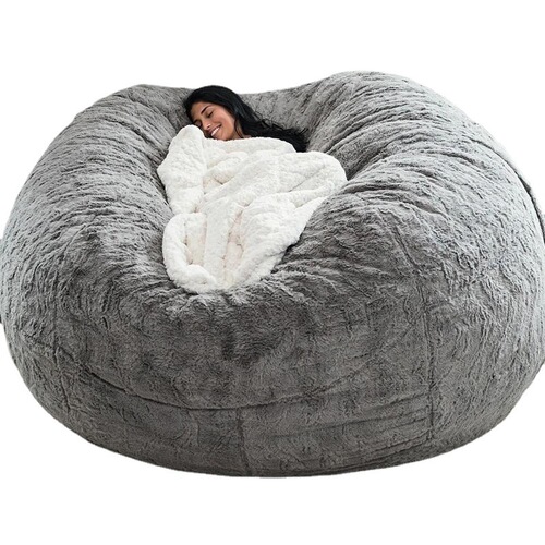 Bean bag sofa plush lazy sofa bean bag artificial fur Amazon cross-border best-selling 5FT 6FT 7FT