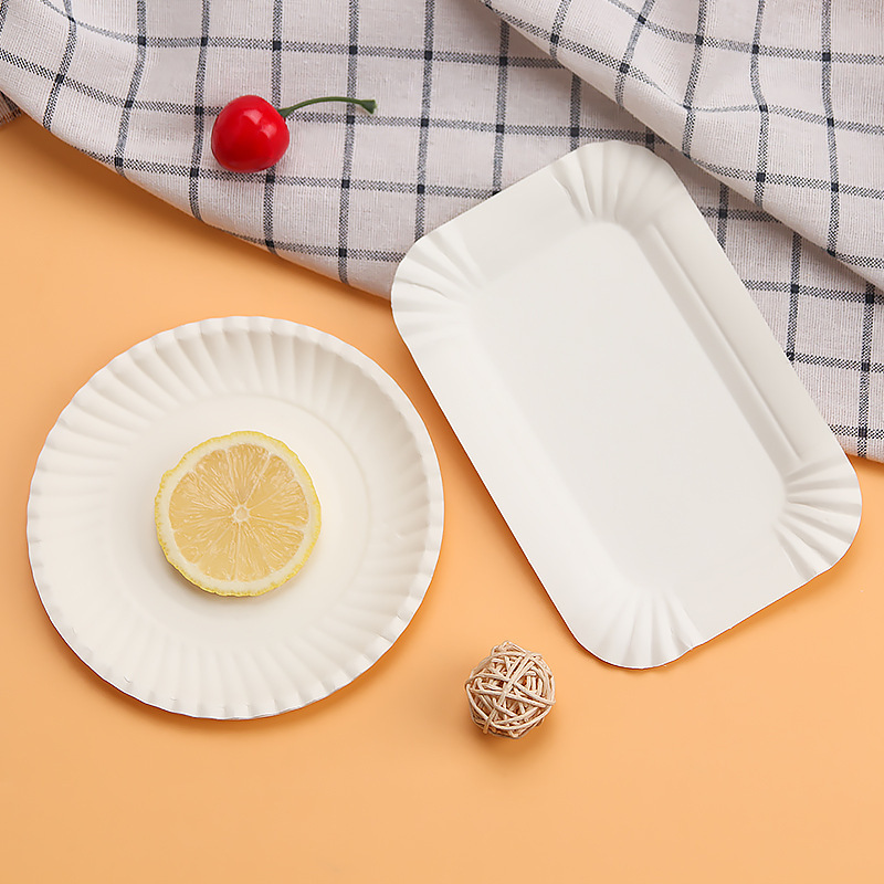 Hand-Painted Dinner Plate, Birthday Cake Plate, Disposable Thickened Paper Plate, Tableware, Cake Knife and Fork Plate