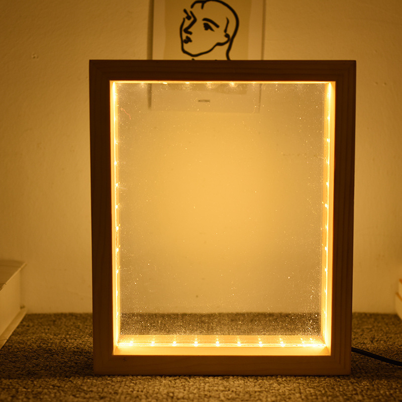 Cross-Border Wooden Luminous Photo Frame Light with Acrylic Glass Picture Frame, Plant Specimen Frame, Transparent Photo Frame, Night Light