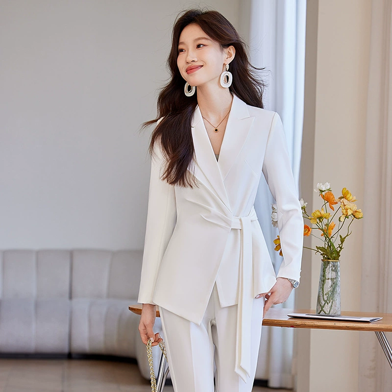 Autumn red fashionable classic suit jacket, set for work