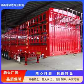 跨境外贸13米仓栏半挂车运输车两层对开门运输仓栏挂车加长拖车
