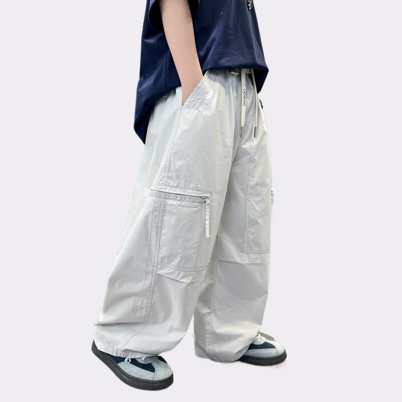 男児の夏の薄手2025新型子供の夏のズボンの大きい子供の夏服のズボンはゆったりしていてかっこいいです。|undefined