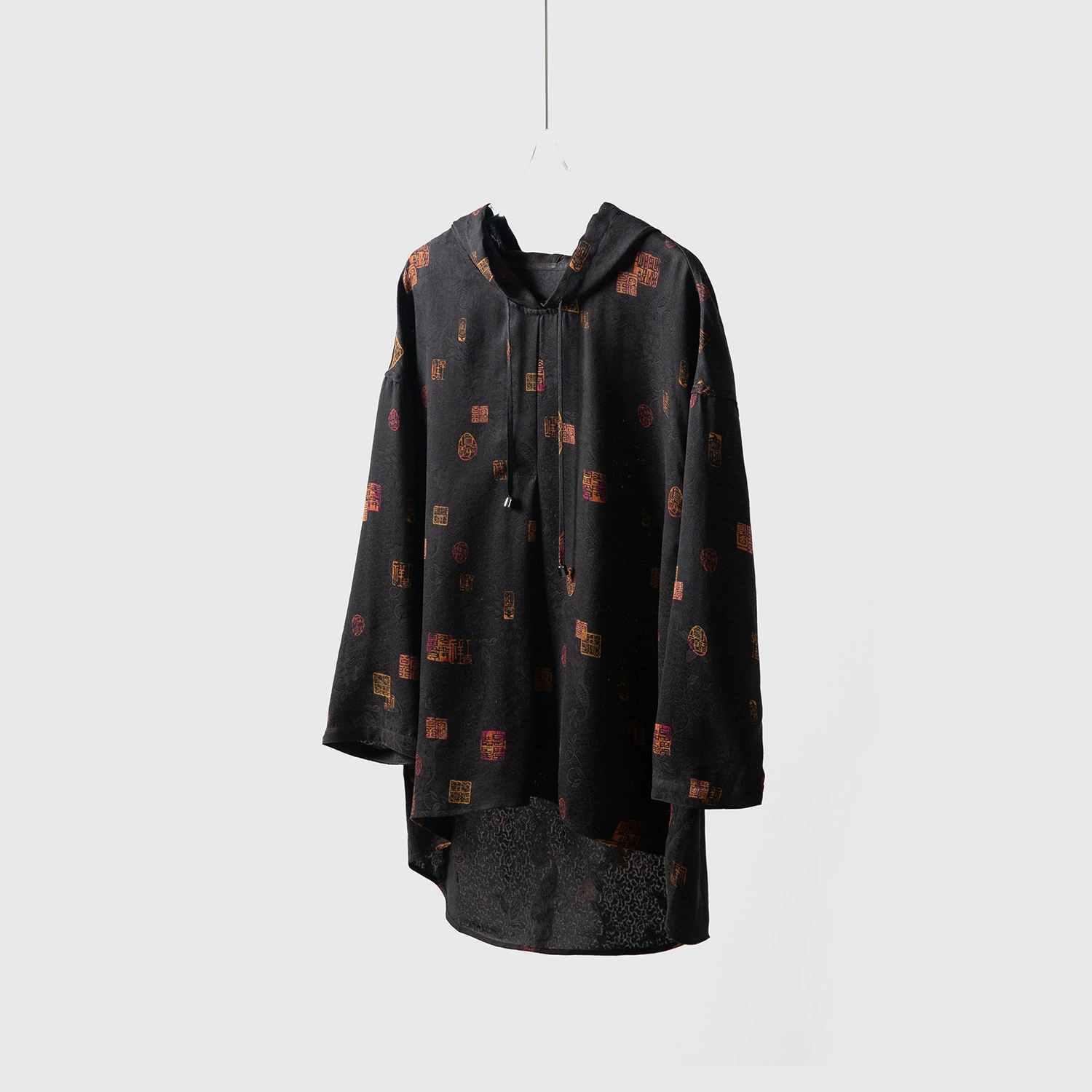 Шелковая футболка с длинными рукавами, худи, oversize