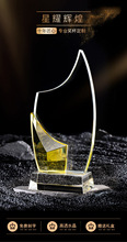 水晶獎杯獎牌證書授權牌創意新年會獎杯高端金銀銅獎杯