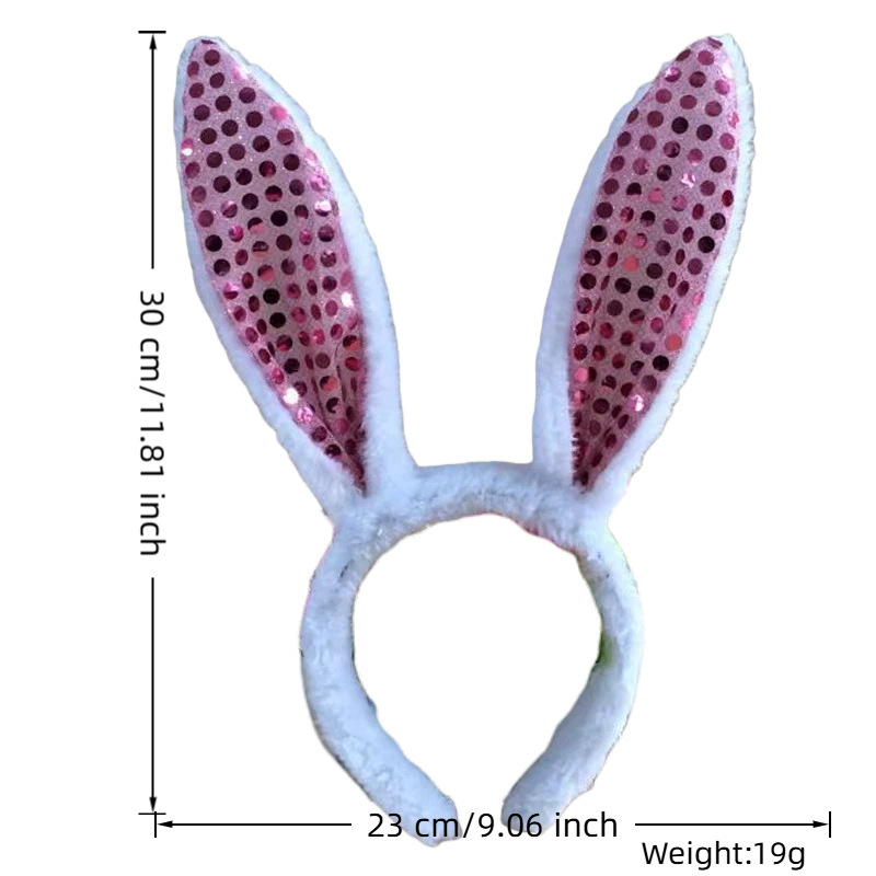 Transfronterizo luminoso conejo oreja banda de cabello adorable peluche banda de cabello oreja banda de cabello accesorios de vestir de fiesta de Pascua