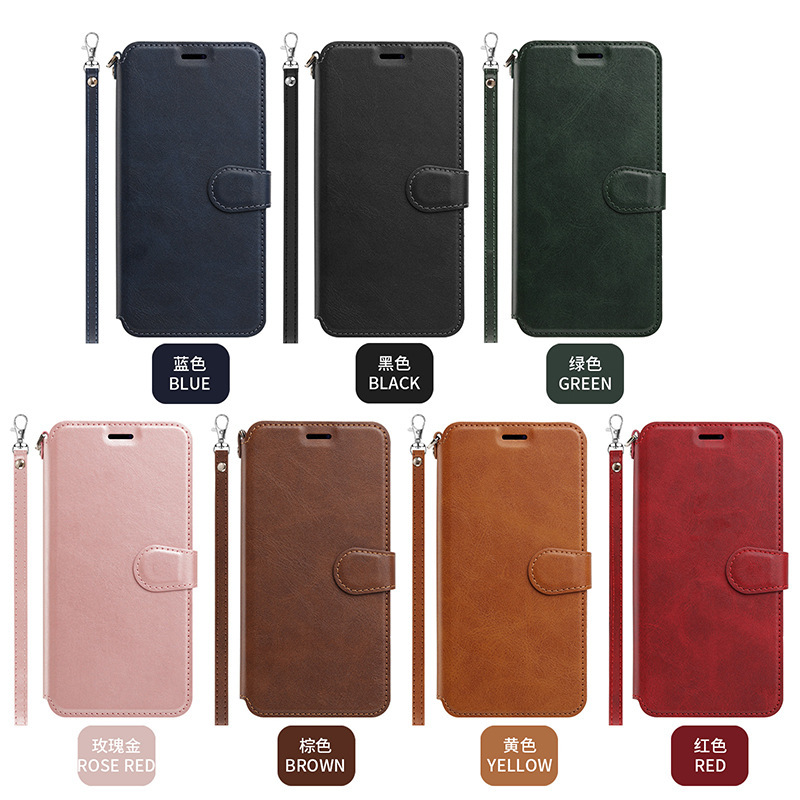 Flip Phone Case for iPhone 17E, Suitable for Apple 16 Pro Max, Leather Case with Calfskin Pattern, Samsung S26 Card Holder