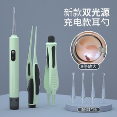 挖耳勺可充电发光耳勺带灯儿童掏耳勺耳屎镊子发光鼻屎夹耳勺套装