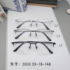 经典商务纯钛全框眼镜批发加宽镜腿舒适不夹脸爆款半框厂家直销