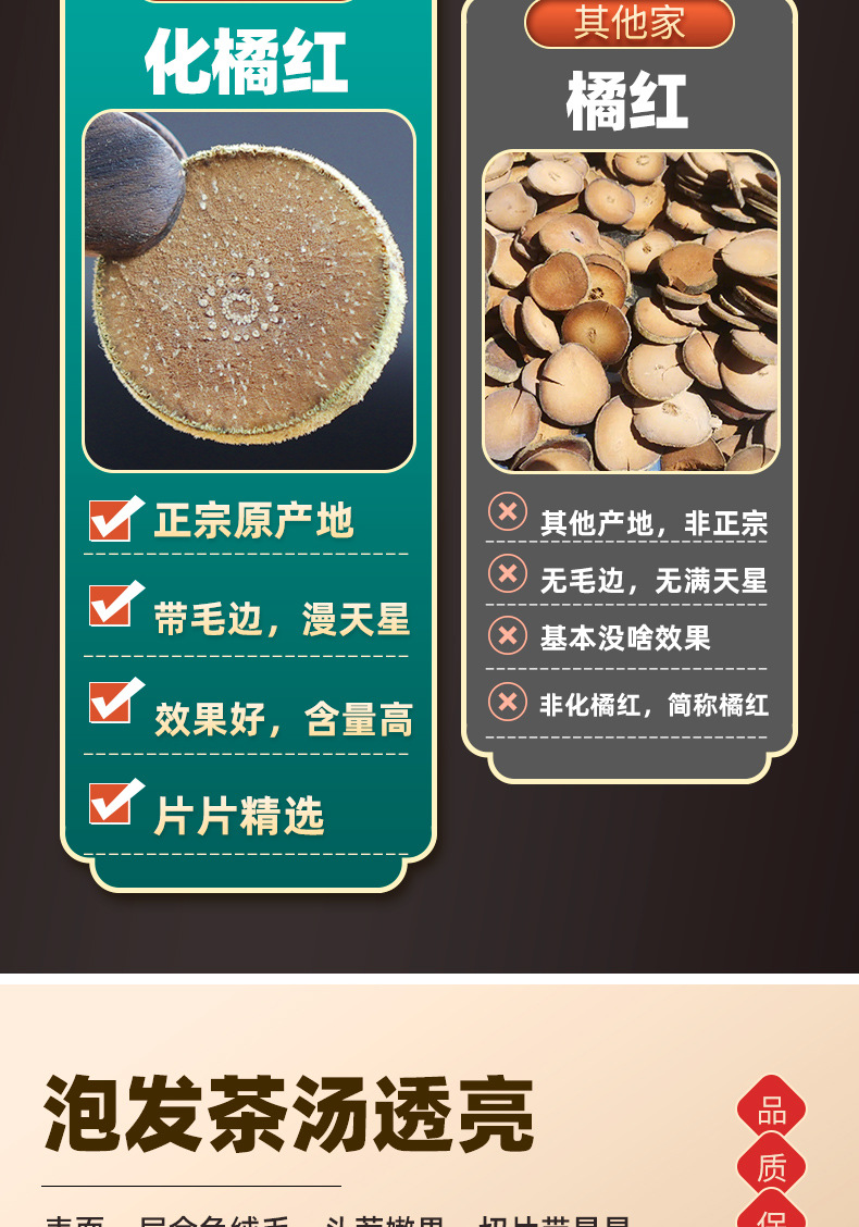 Huazhou Tangerine Peel Slices Hua Ju Hong Citrus Grandis Exocarp 500g Premium Dried Herbal Tea Slices key features
