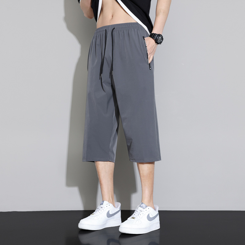 Summer thin men's trend silk breathable trousers