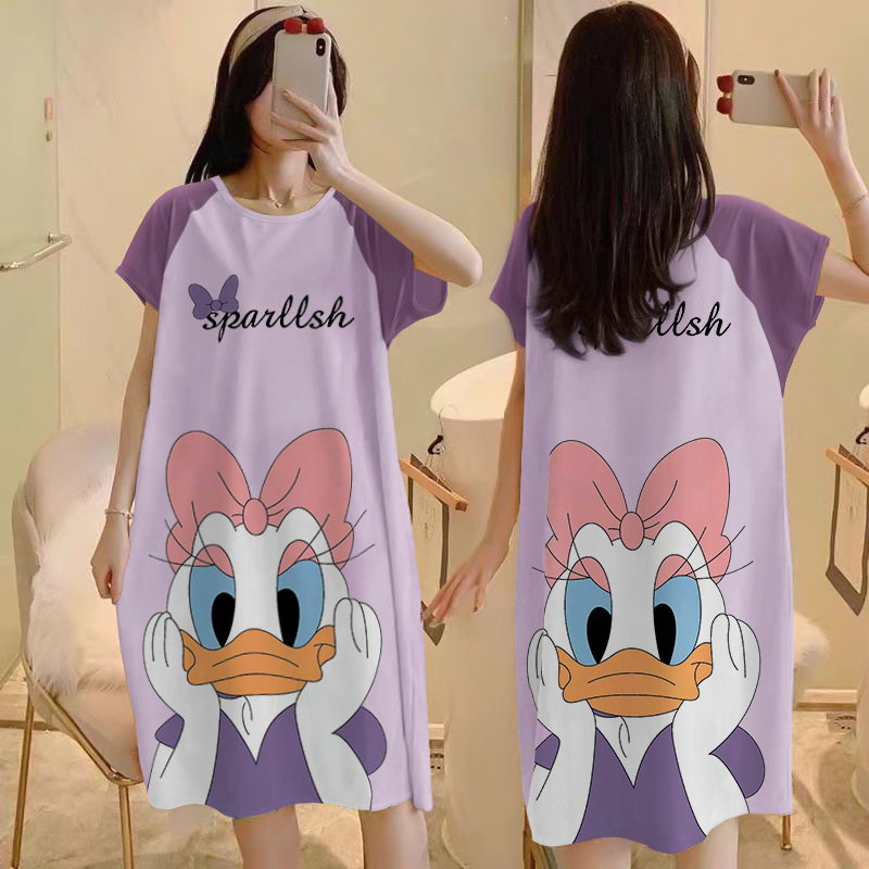 Pijamas de verano de dibujos animados de mujeres estudiantes de mangas cortas ropa de casa lindas pijamas de mujer para el sudeste asiático cross-border