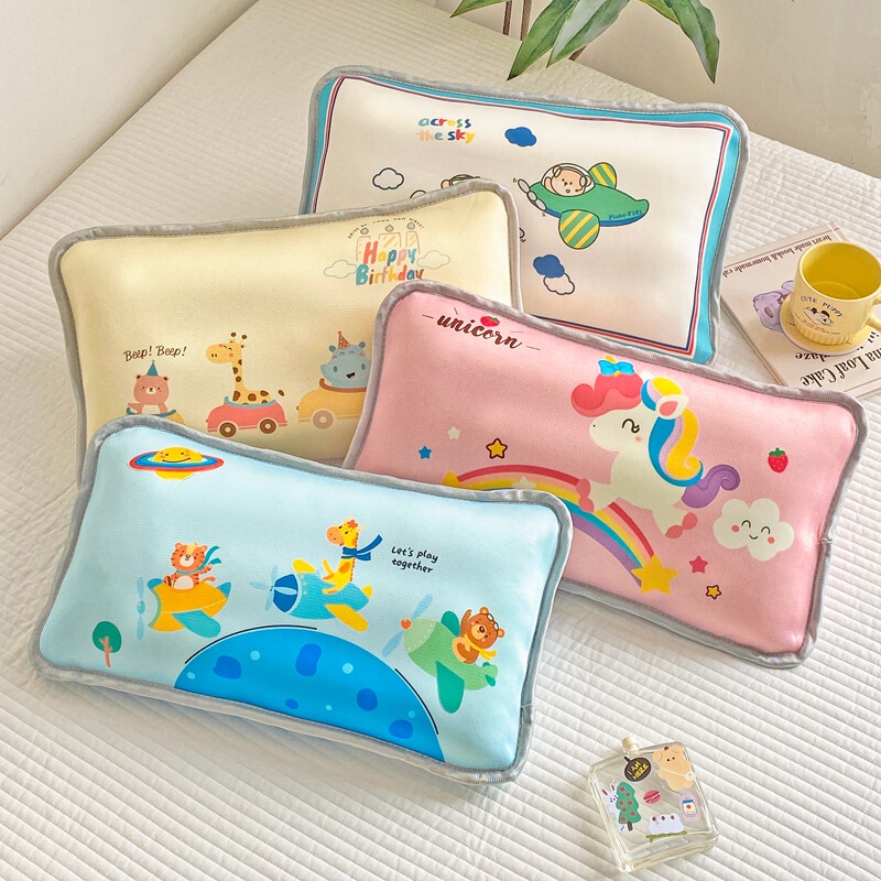 Wholesale Summer Children Ice Silk Pillowcase Boys Cartoon Baby Cool Pillow Core Case Kindergarten Pillow Liner Case Girls