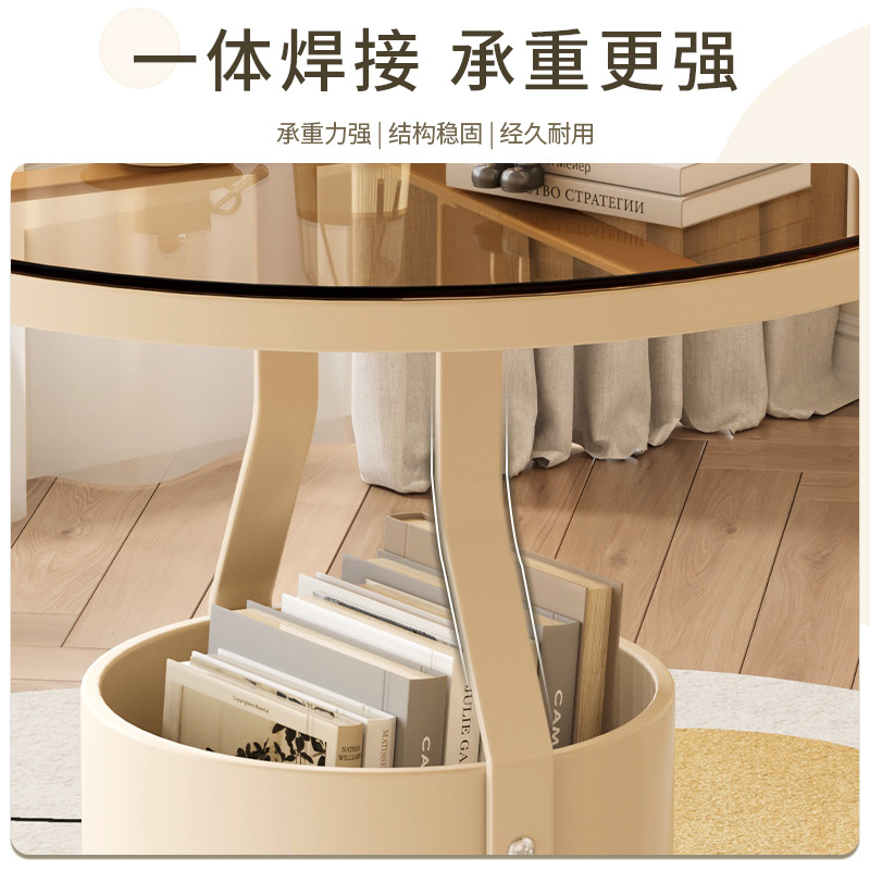 Mesa de té de lujo ligero sofá redondo de tabla de roca minimalista creativo dormitorio mesilla de cabecera pequeña mesa redonda balcón