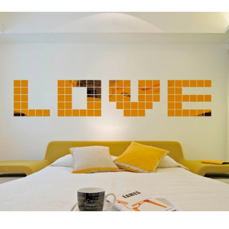 Square Acrylic Mirror Wall Stickers 3d Decor For Living Room_voghion.com