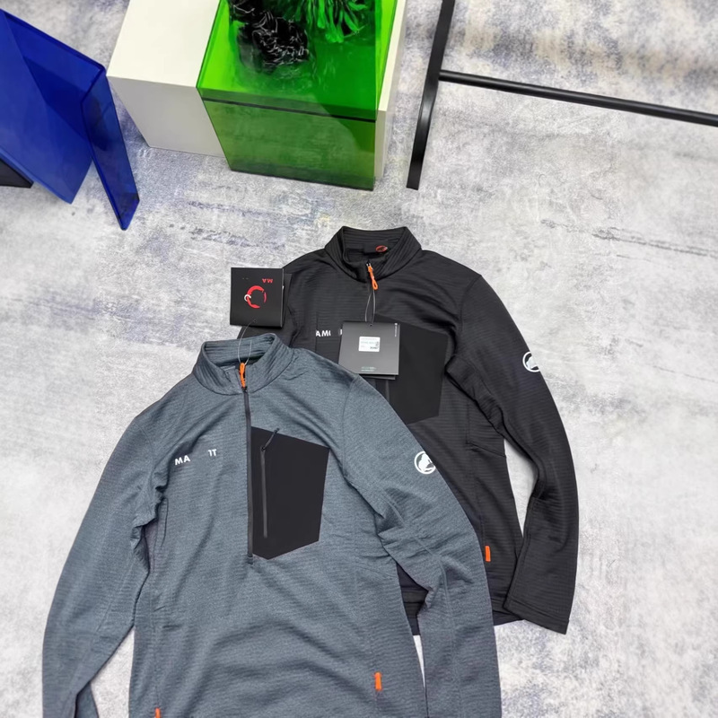 New Korean Ae Light Men's Outdoor High-Elastic Half-Zip Pullover Mid-Layer Jacket for Hiking