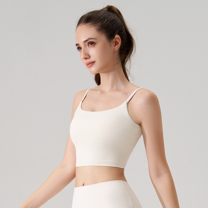 Hangar ropa interior deportiva cintura cojín de pecho sexy belleza de espalda sujetador de fitness desnudo fuera de vestir pilates ropa de yoga superior mujer