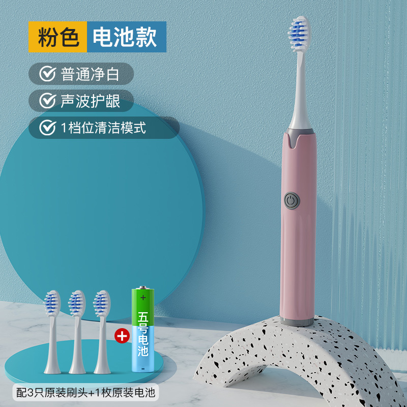 B 핑크 배터리 모델 [3 브러시 헤드 + 배터리]