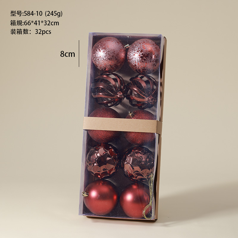 584 - 10 (10 juegos de café rojo de vino de papel Kraft de 8 cm)