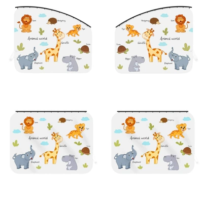 Children's Car Curtain | Car curtains - 100-tracks-animal-kingdom-four-piece-set