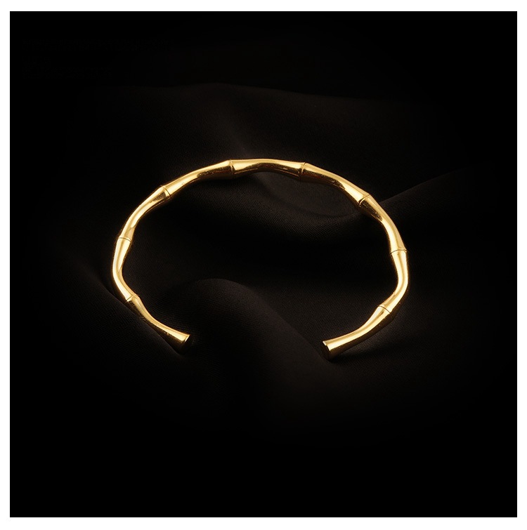 Elegant Bamboo Titanium Steel Plating Bangle display picture 3