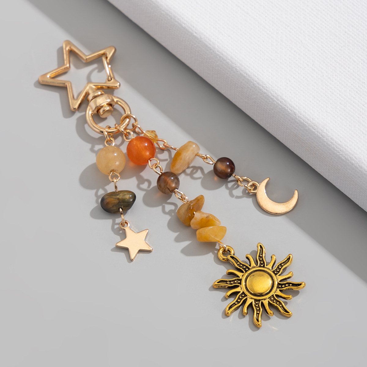 13g Weight Keychain Classification 1 Piece Quantity Holiday, Banquet, Selfie Occasion Glass, Zinc alloy Material Sun, Moon Pattern Unisex Gender Pastoral Style Pastoral Sun Moon Glass Zinc Alloy Unisex Keychain 2