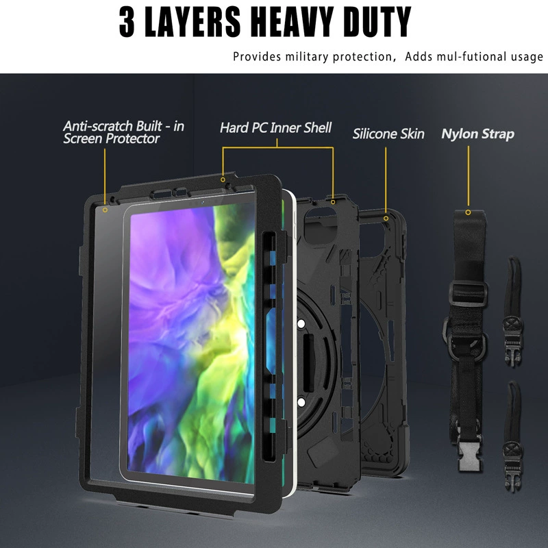Совместимый iPad Pro 2021 Pirate King PC вращающаяся Smedie плоская оболочка iPad Pro 11 силикон против защелки