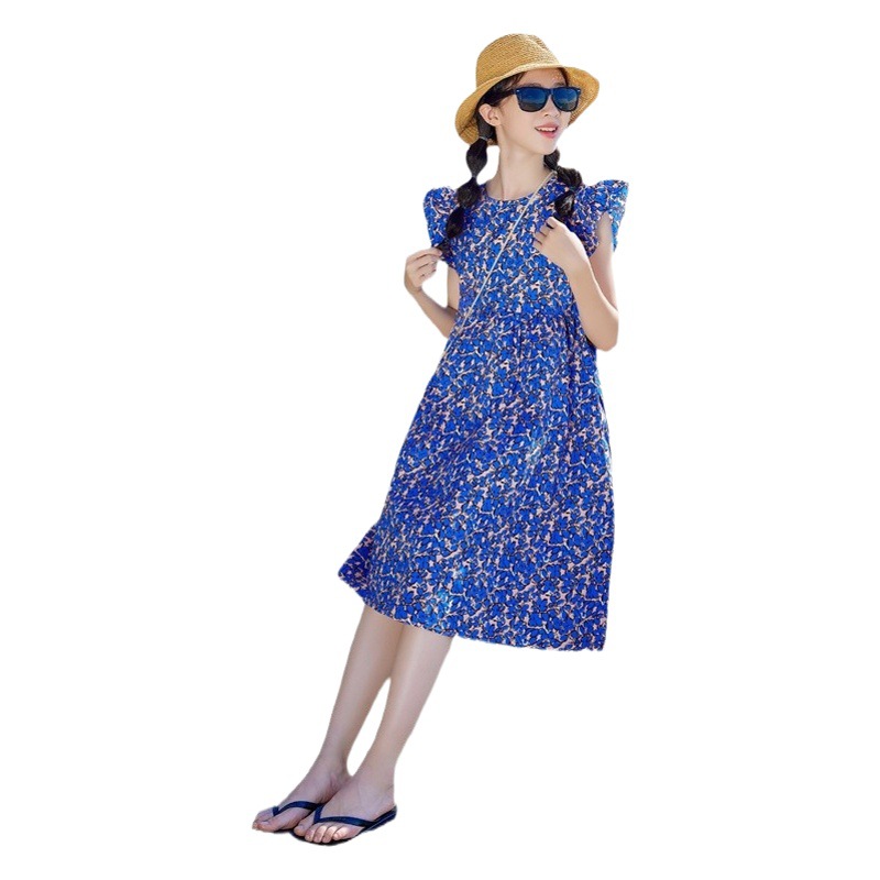 Diseño original vestido de las niñas de Corea del Sur ropa los niños verano nuevo 2024 niños verano poco vuelo princesa vestido