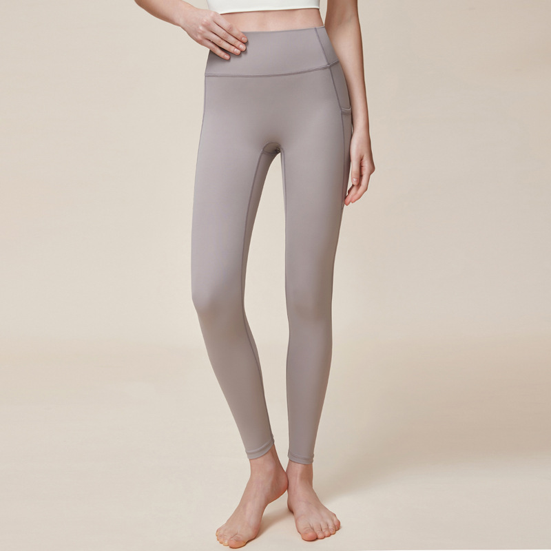 Peach Hip sin vergüenza línea deportes yoga pantalones doble bolsillos Nuevo doble M cadera levantando cintura alta YOGA Pantalones
