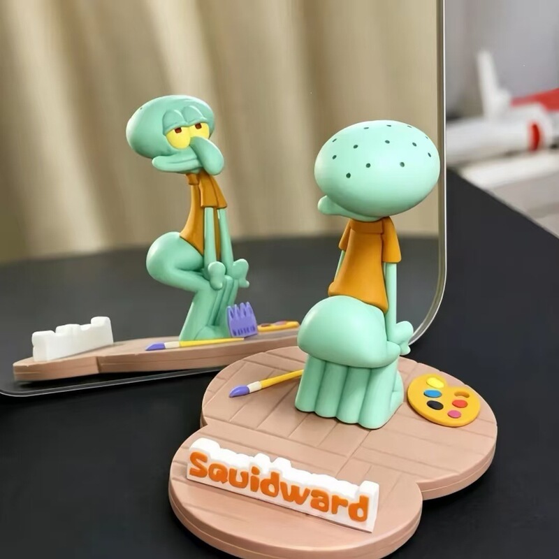 The Stand Phone Case Is Suitable for Squidward Baby-Themed Phone Stands, the Same Style as the Desktop Stand for Watching Shows, Creative Cartoon Design