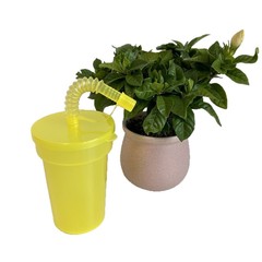 国境を越えたアマゾン児童夏伸縮ストロープラスチックカップ6色虹ストローカップ飲料ジュースカップ