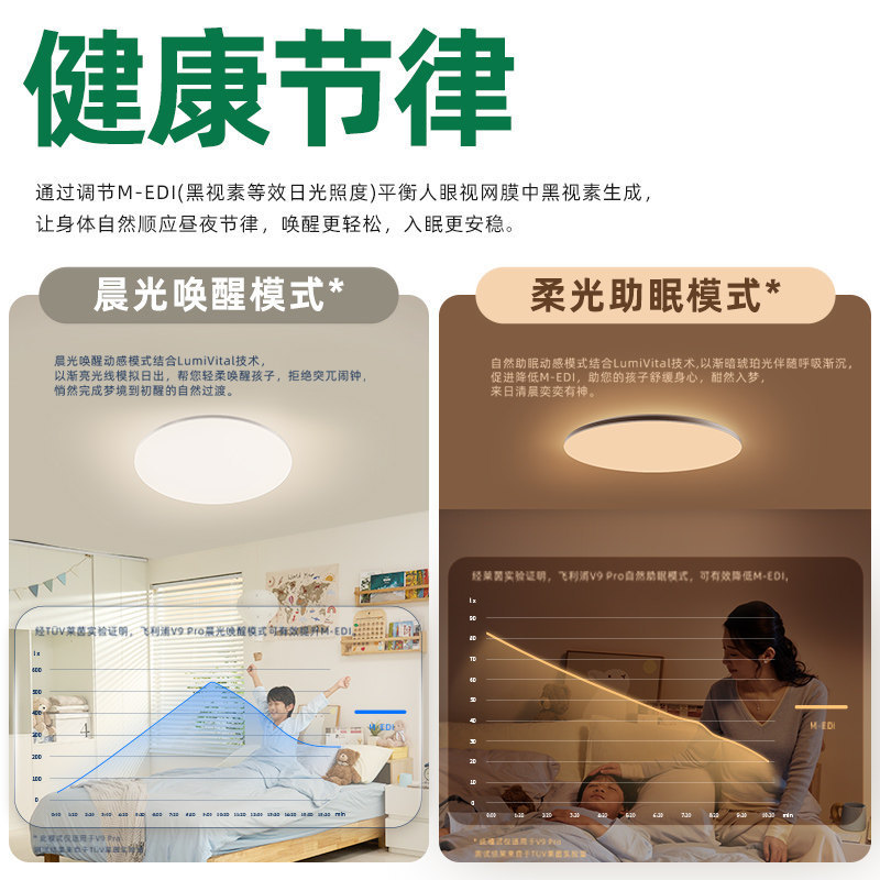 Philips V9Pro Global Eye-Protection Ceiling Light Full Spectrum Modern Minimalist Atmospheric Living Room Lighting 2025 New Model