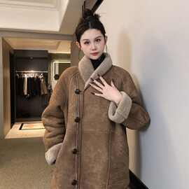 新款外套羊羔毛时髦轻奢小众简约机车服时尚2025感韩系仿冬季