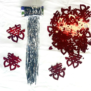 结婚新房布置婚房蝴蝶装饰雨丝挂件儿童节星星挂件爱心蝴蝶装饰