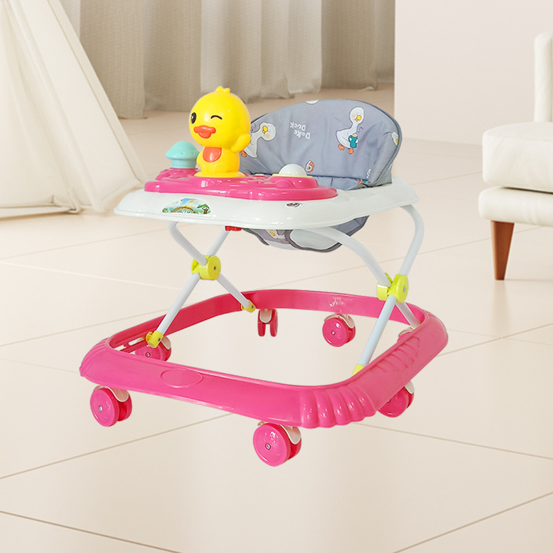 Cochecito andador para bebés con cuatro velocidades ajustables, cochecito musical, antivuelco, ajustable, portátil, plegable.