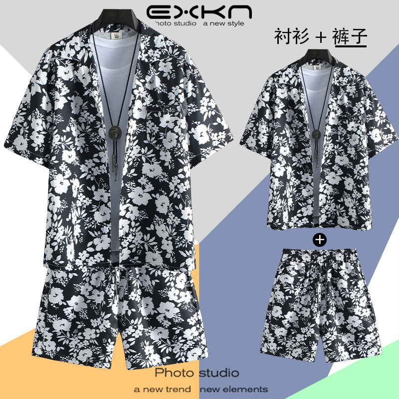 C121 블랙 [슈트] (셔츠+반바지)