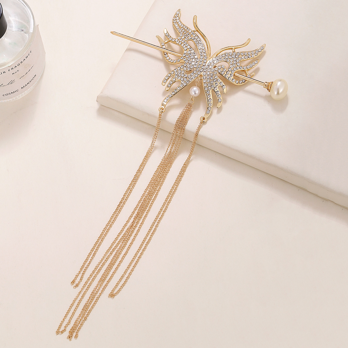 Estilo coreano de moda horquilla de metal cadena de la borla gran mariposa palillos estilo antiguo Nuevo de alta calidad horquilla rizador de pelo